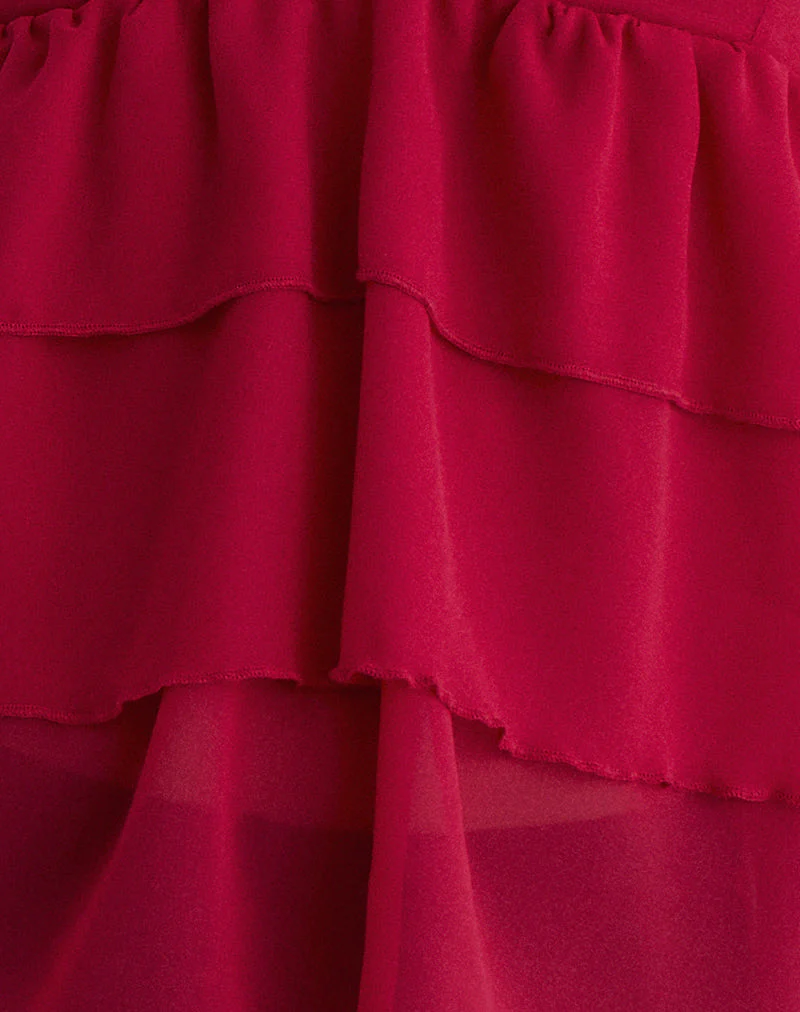Selvina Rüschen-Cami-Top in Rot - Image 7