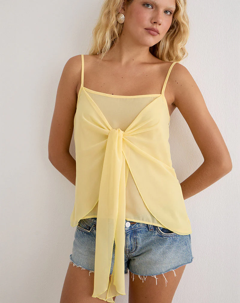 Sena Top in Chiffon Pastel Yellow - Image 5