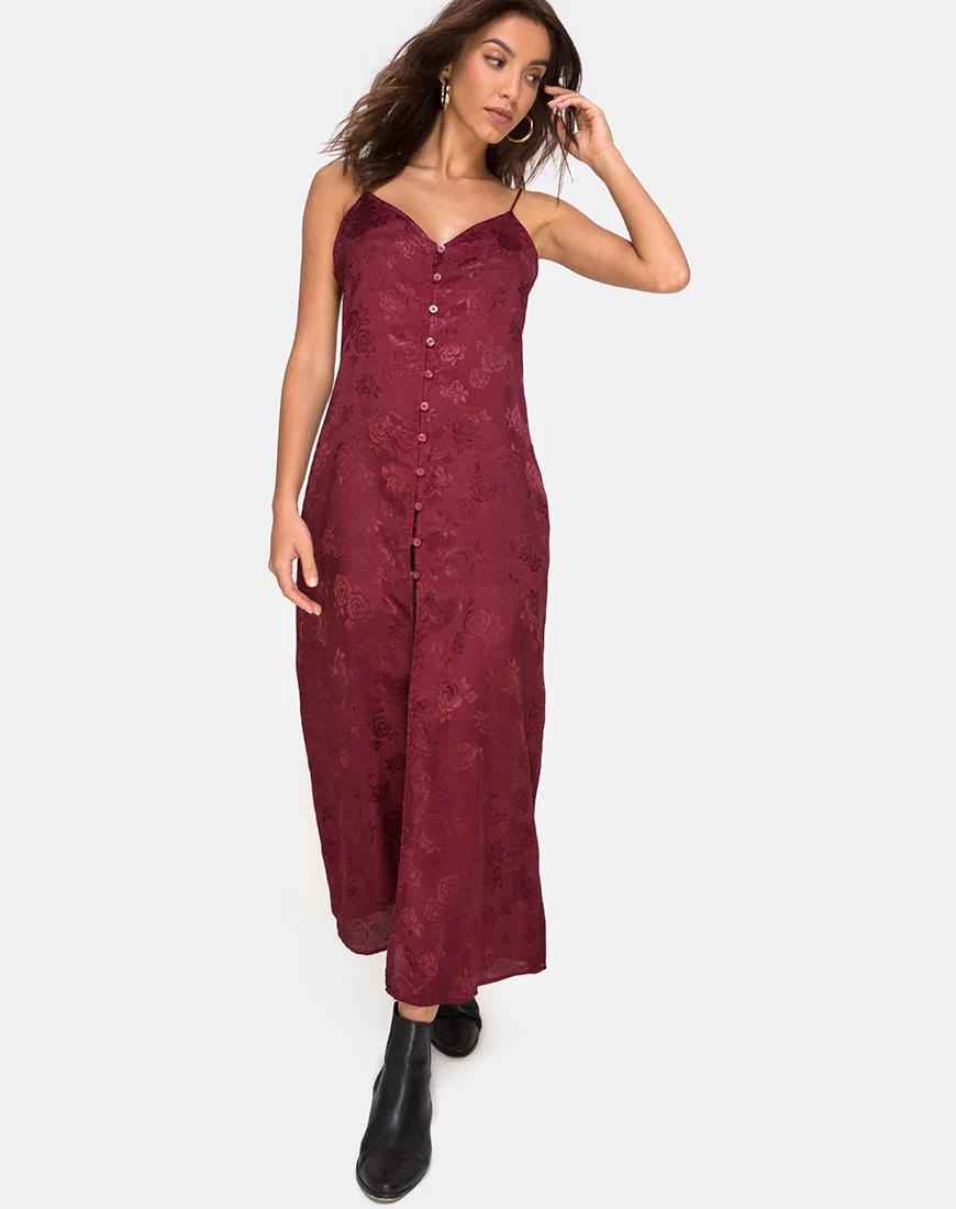 Senia Kleid aus Satin Rose Burgundy