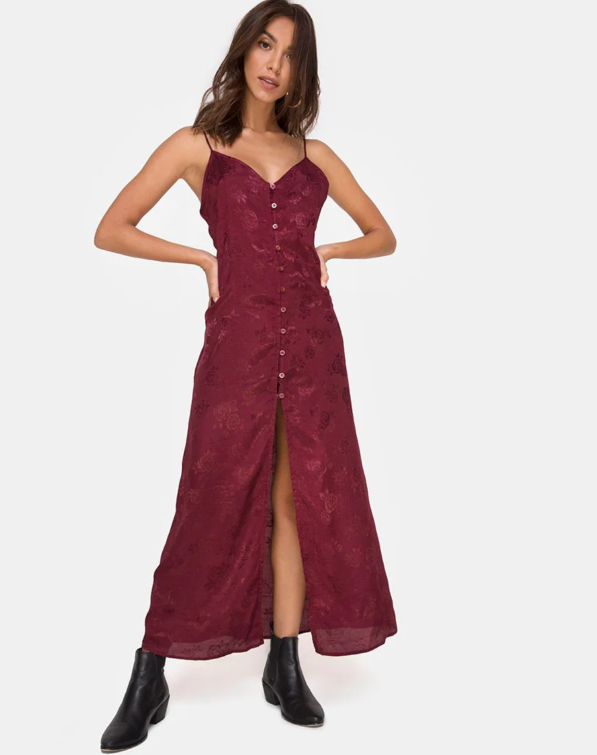 Senia Kleid aus Satin Rose Burgundy - Image 2