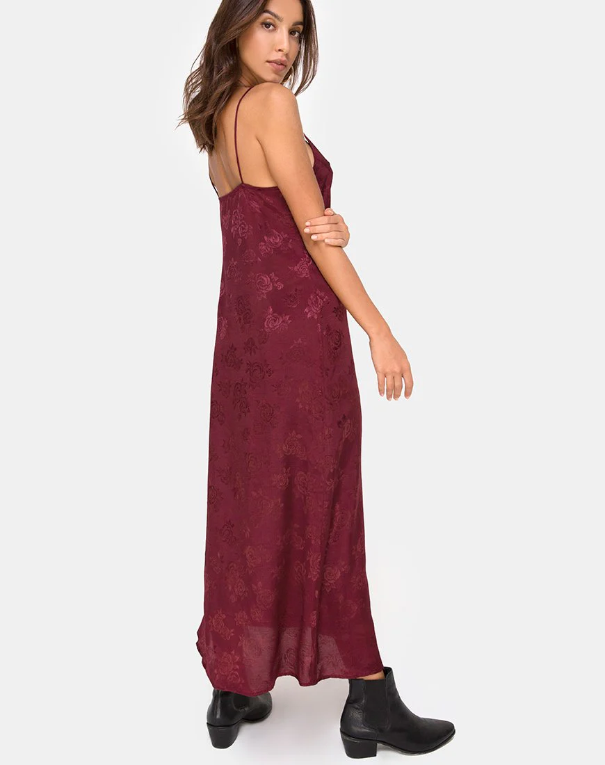 Senia Kleid aus Satin Rose Burgundy - Image 4