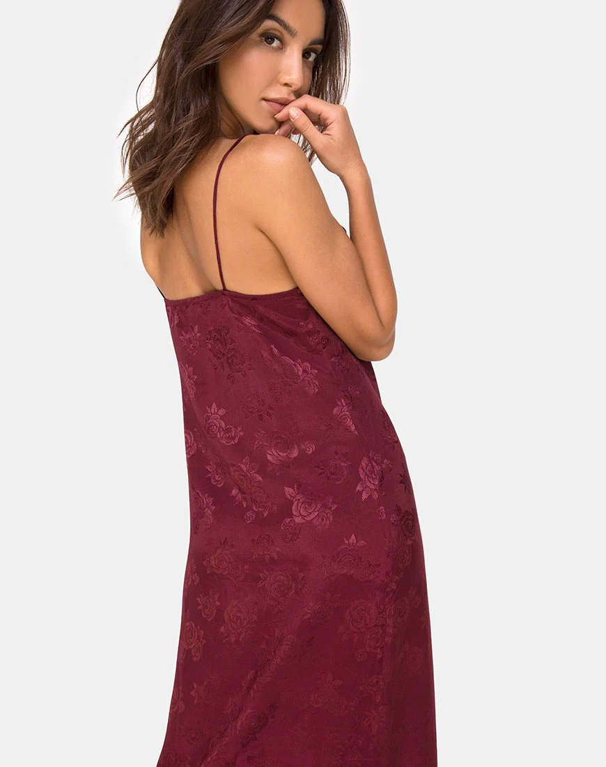 Senia Kleid aus Satin Rose Burgundy - Image 5