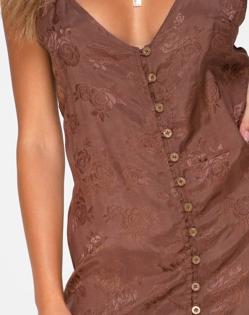Senia Kleid in Satin Rose Chocolate - Image 5