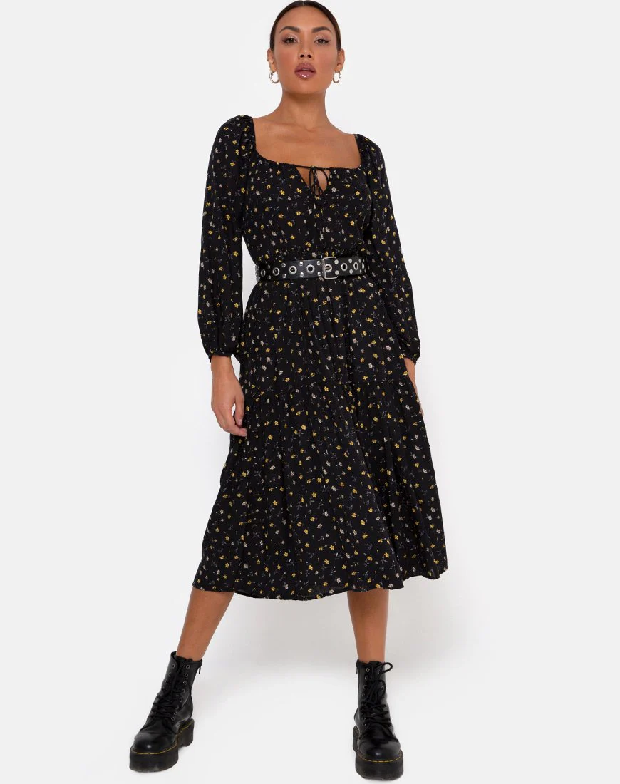 Senora Kleid in Pretty Petal Schwarz
