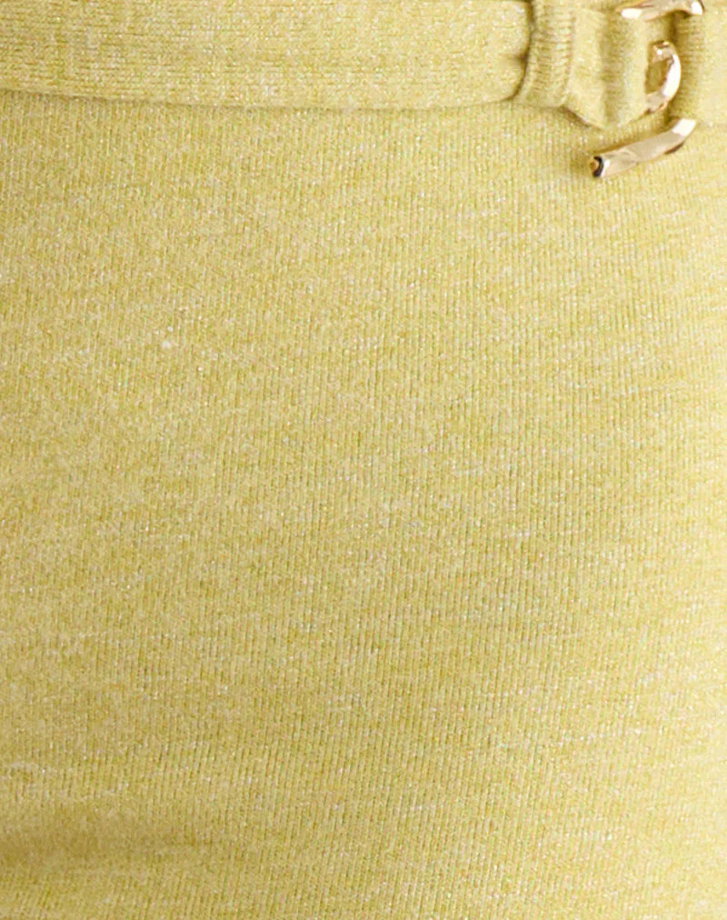 Sera Micro Short in Shimmer Knit Yellow - Image 8