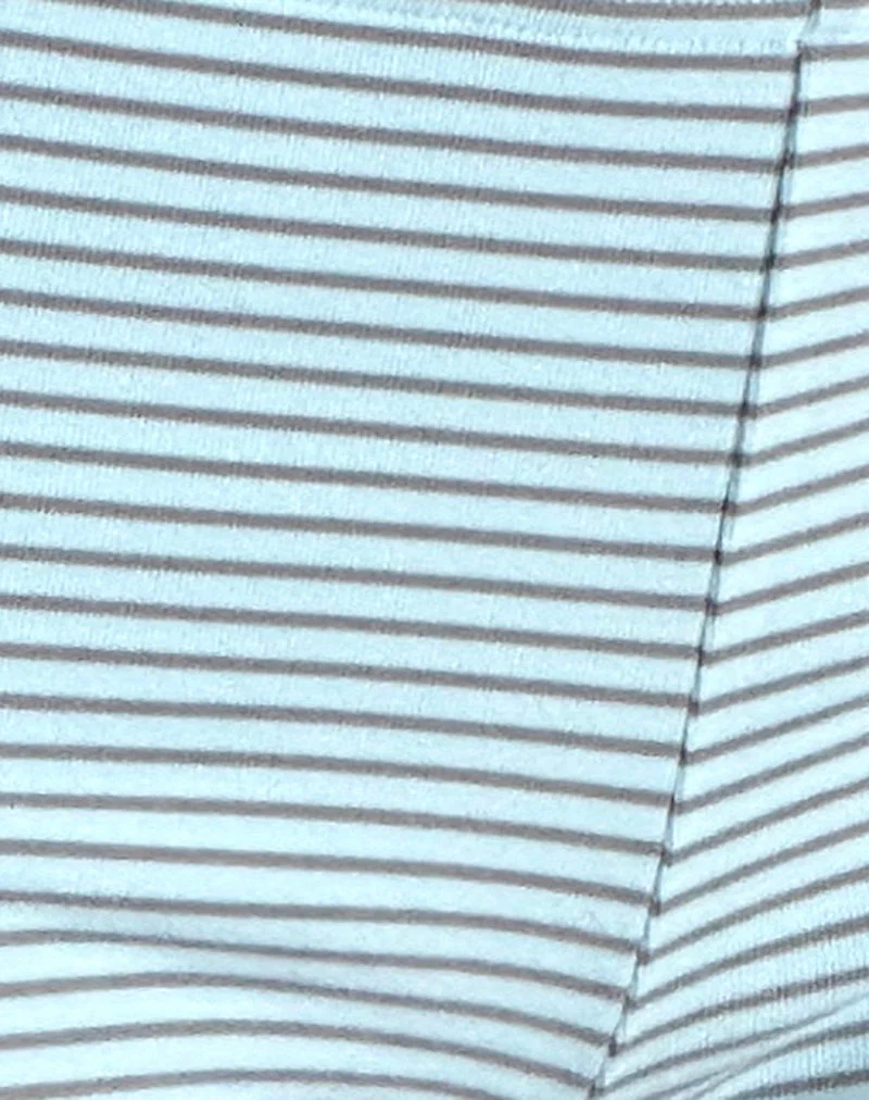 Sera Micro Short aus blauem und grauem Jersey-Streifen - Image 6