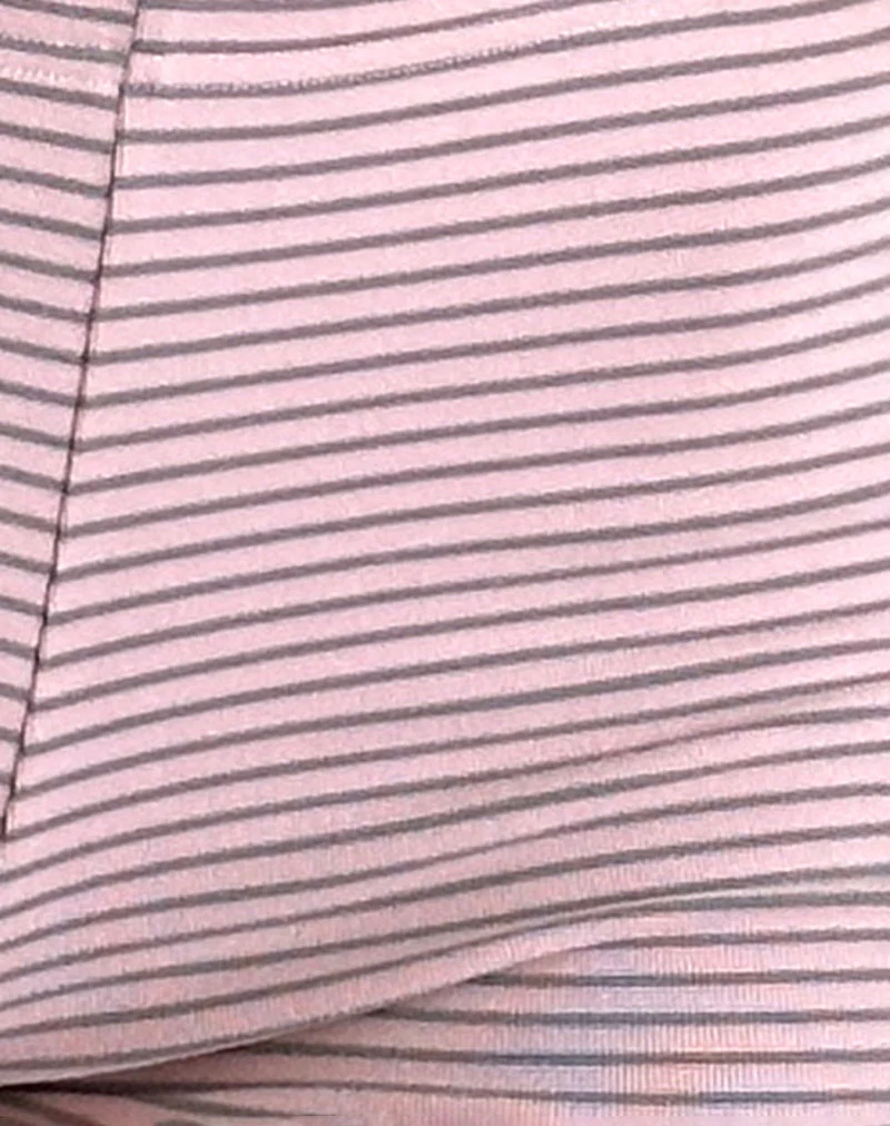 Sera Micro Short in rosa und grauem Jersey-Streifen - Image 5