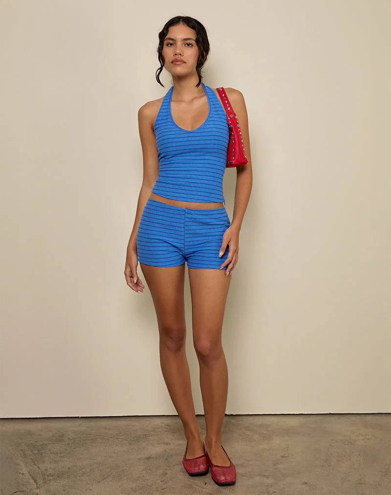 Sera Short in Frottee blau gestreift
