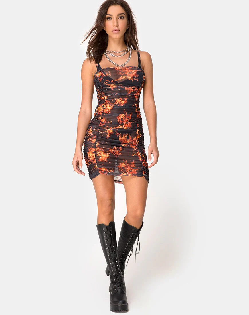 Seruchi Minikleid aus feurigem Mesh - Image 3