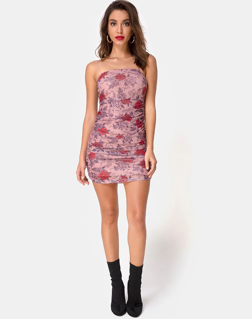 Seruchi Kleid in Roses Are Red Mesh - Image 3