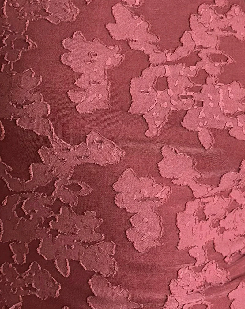 Sevila Kleid aus kastanienbraunem Burnout-Mesh - Image 6