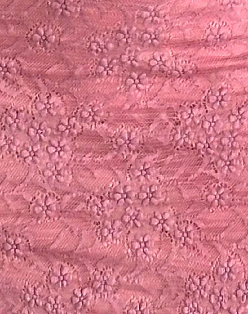 Sevila Kleid mit langen Ärmeln und Spitze in Dusty Rose - Image 6