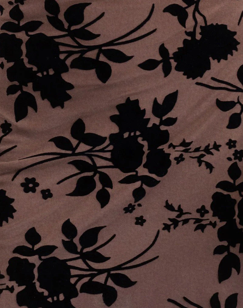 Sevila Langärmeliges Minikleid in Flock Braun - Image 6
