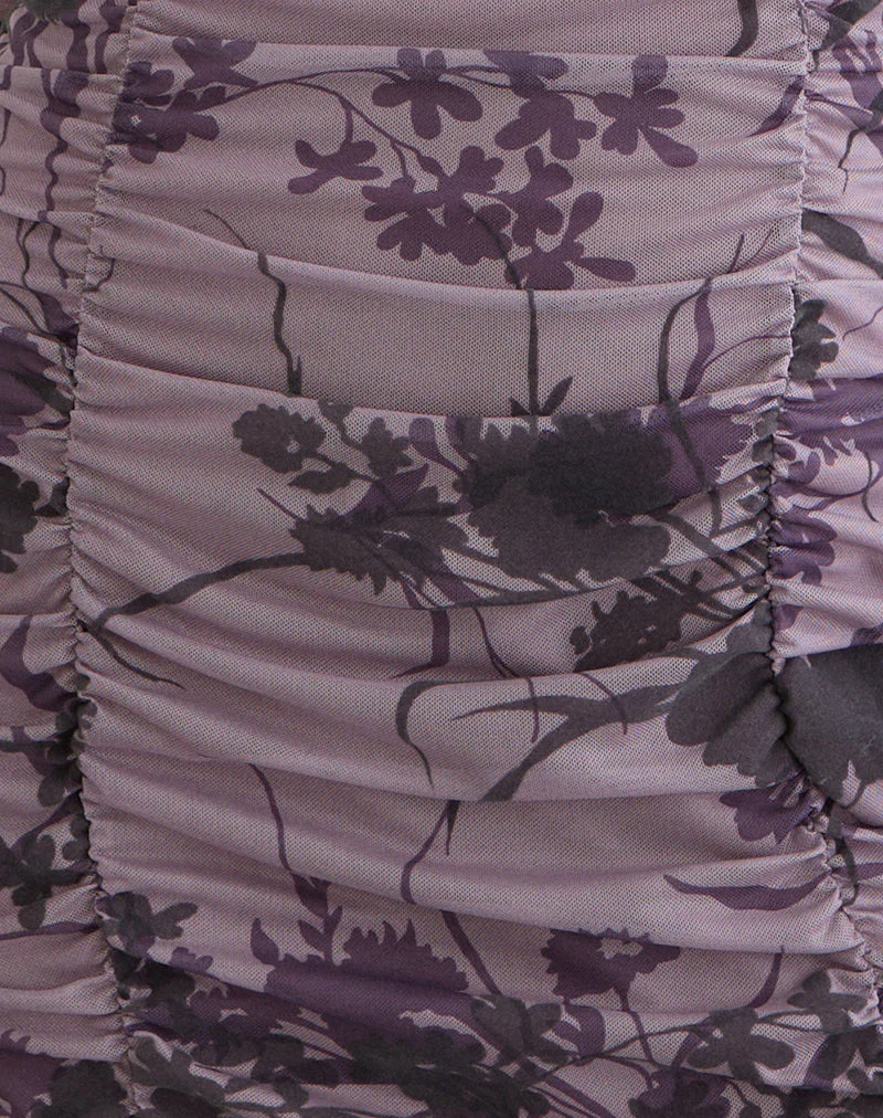 Sezuko-Kleid in Flock Shadow Flower Purple - Image 6