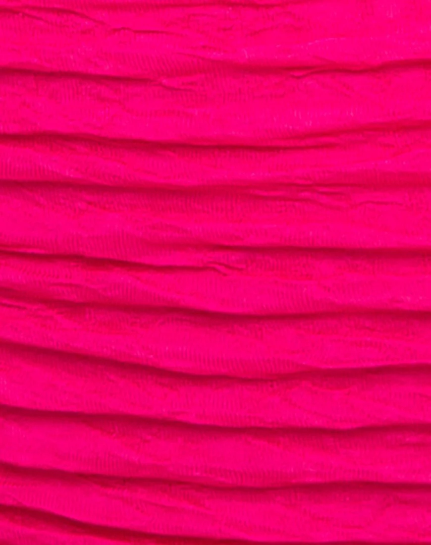 Shaca Bikinioberteil in 80's Crinkle Pink Highlighter - Image 5