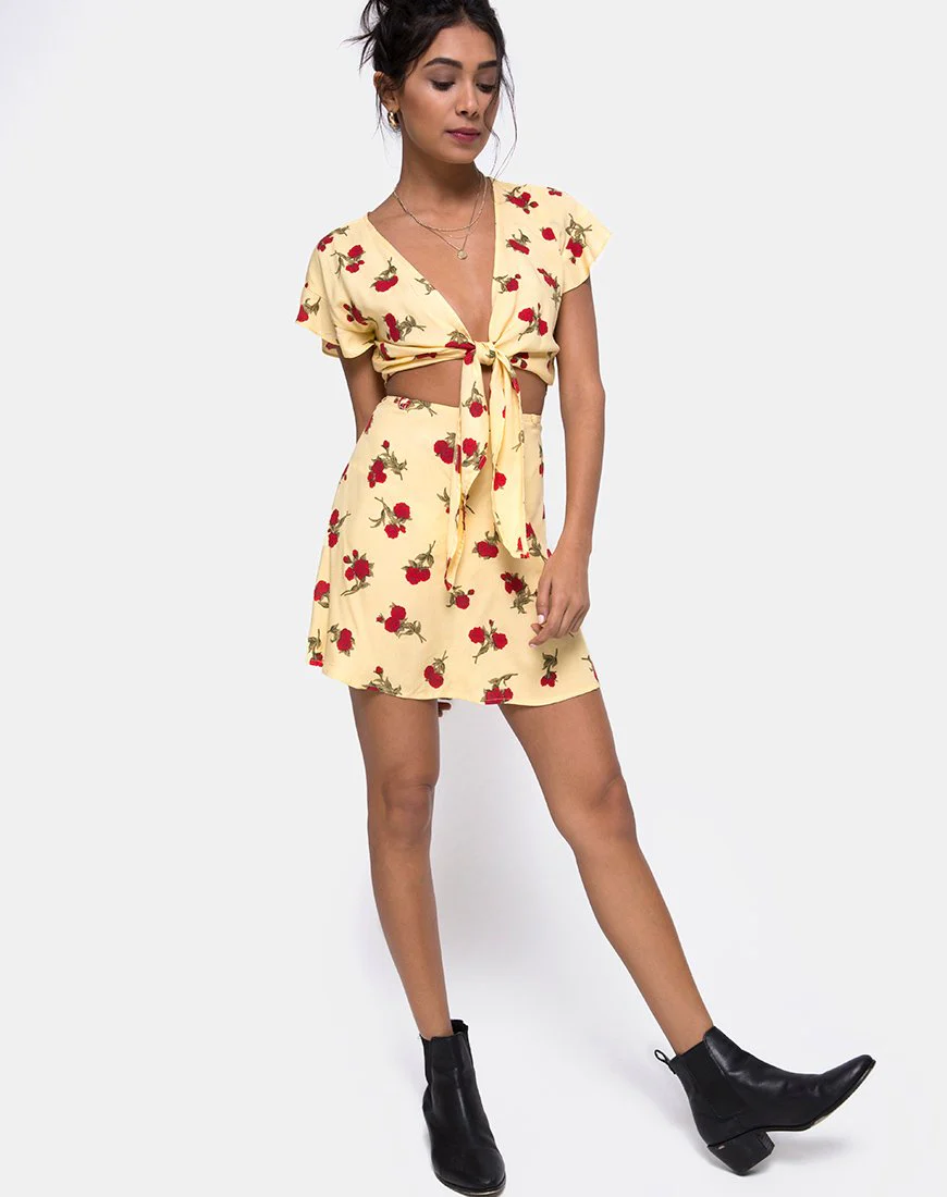 Shae Crop Top in fallendem Rosengelb - Image 3