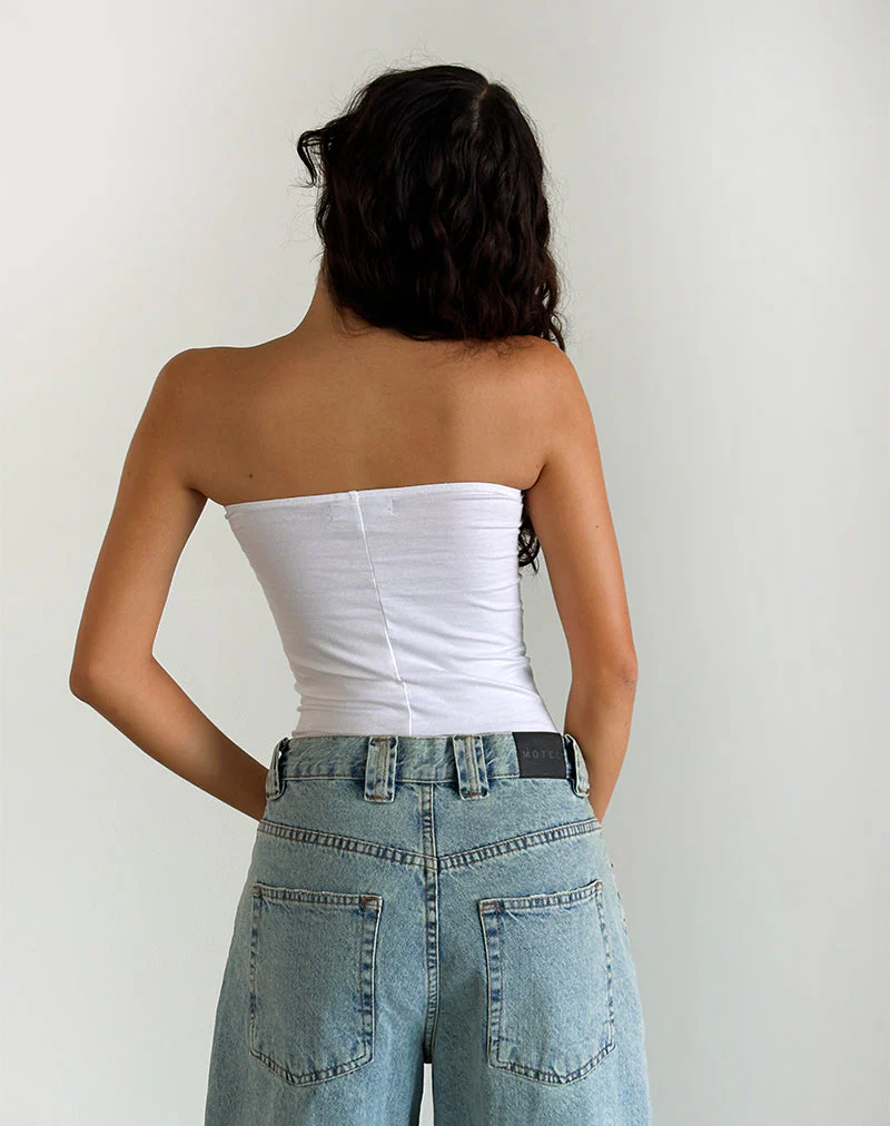 Shaelo Bandeau-Top in Weiß - Image 3