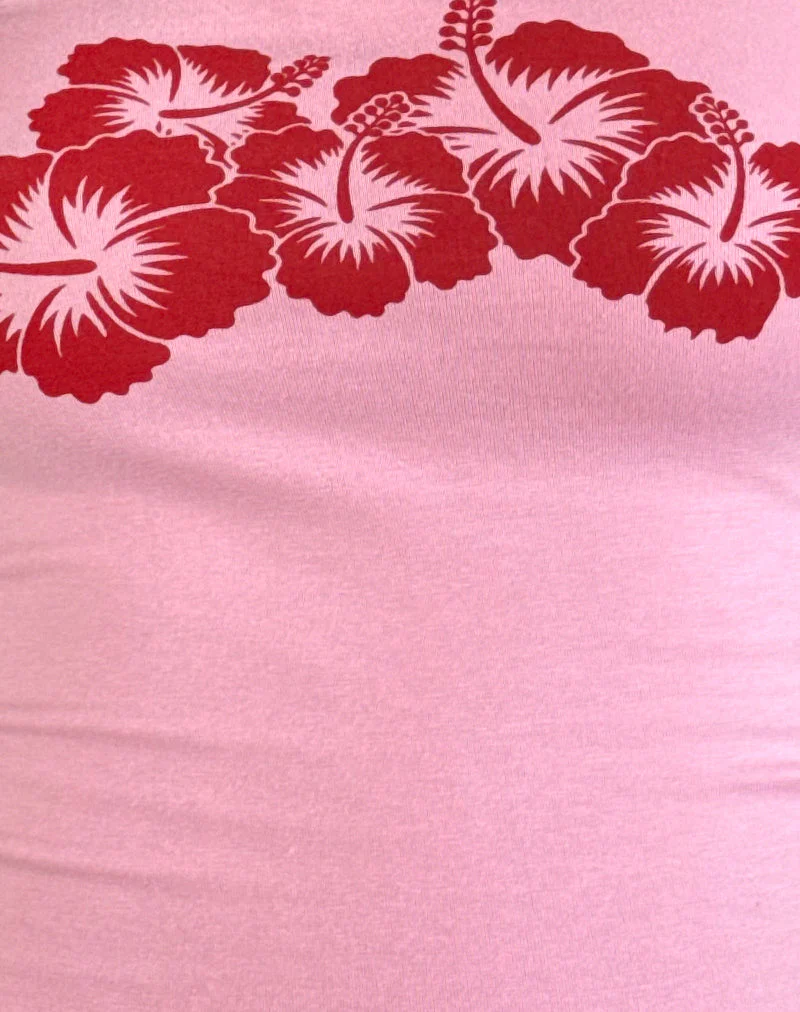 Shaelo Bandeau-Top in Flamingo Rosa Rot Hisbiskus - Image 5