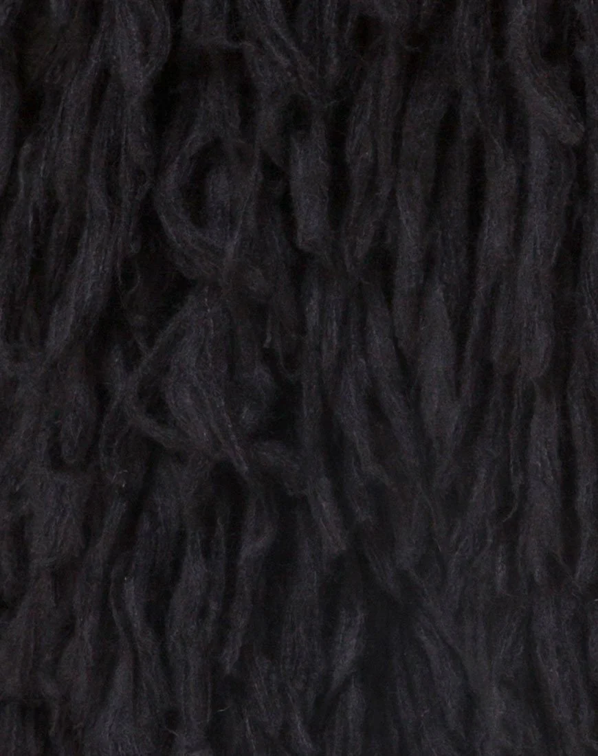 Zottelstrick Cardi aus Moheir Schwarz - Image 5