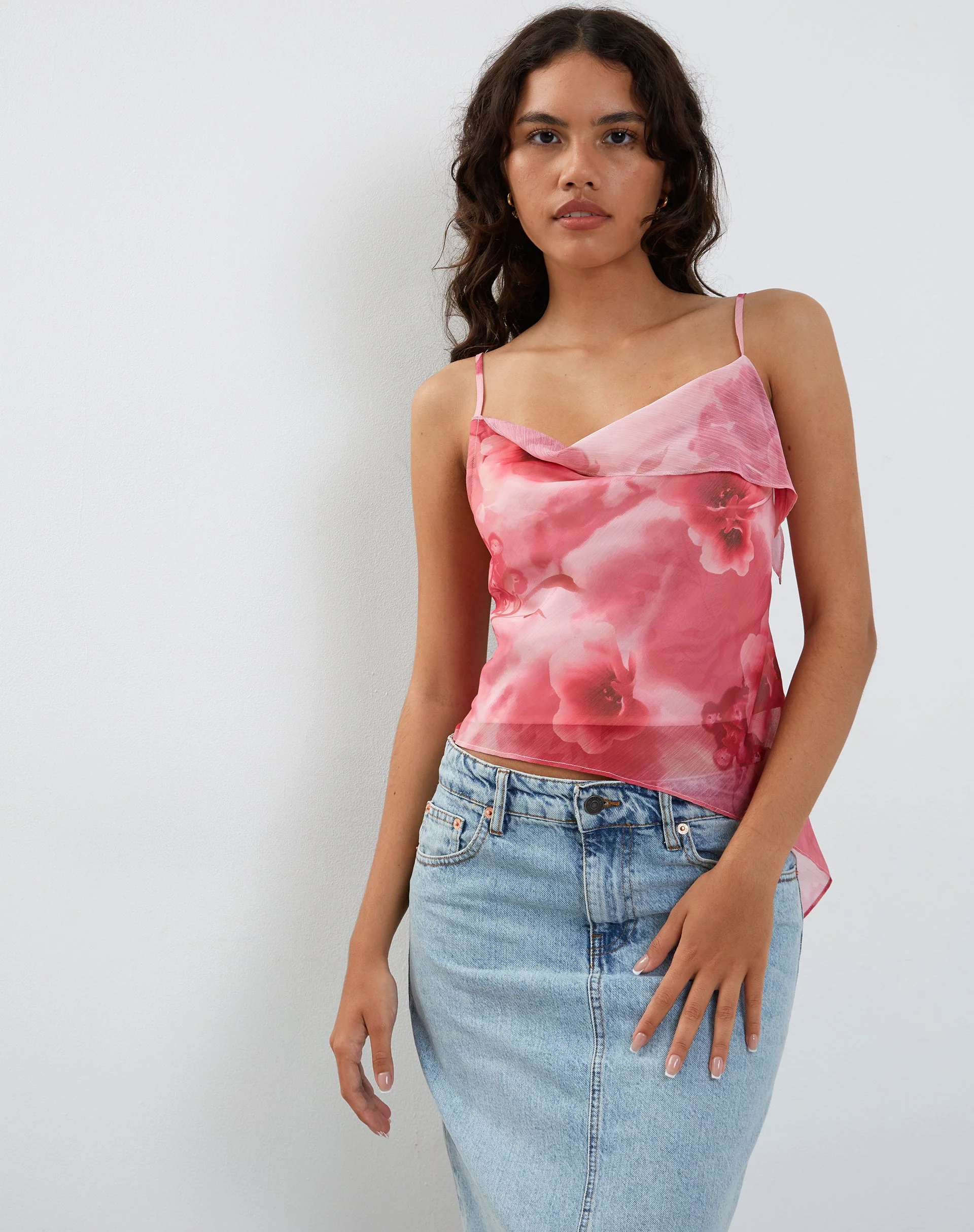 Shahira Top in Watercolour Floral Pink - Image 3