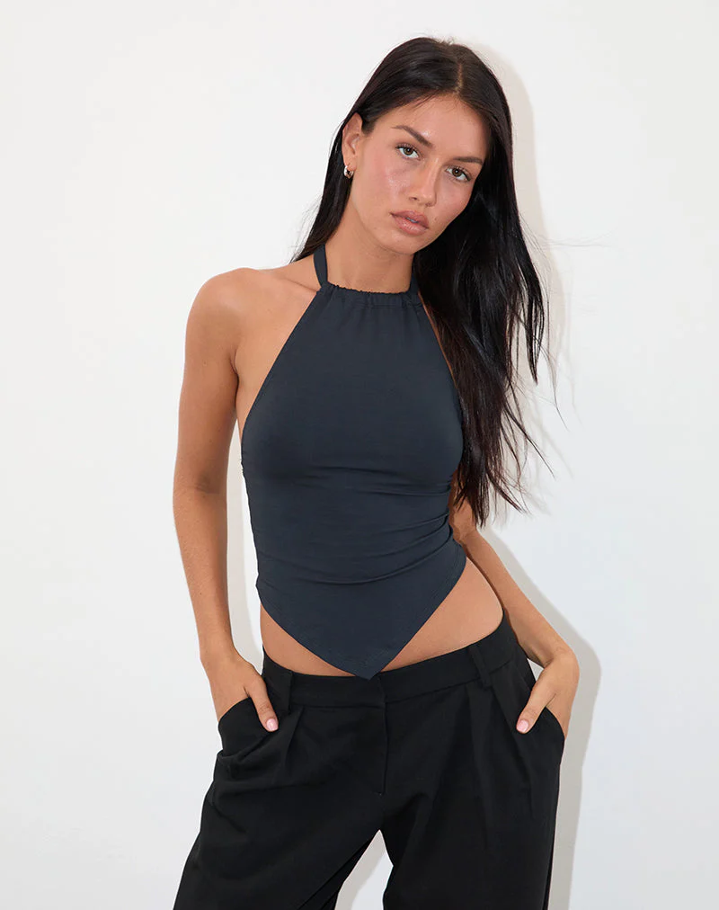 Shalas Neckholder-Top aus Jersey Ocean Storm