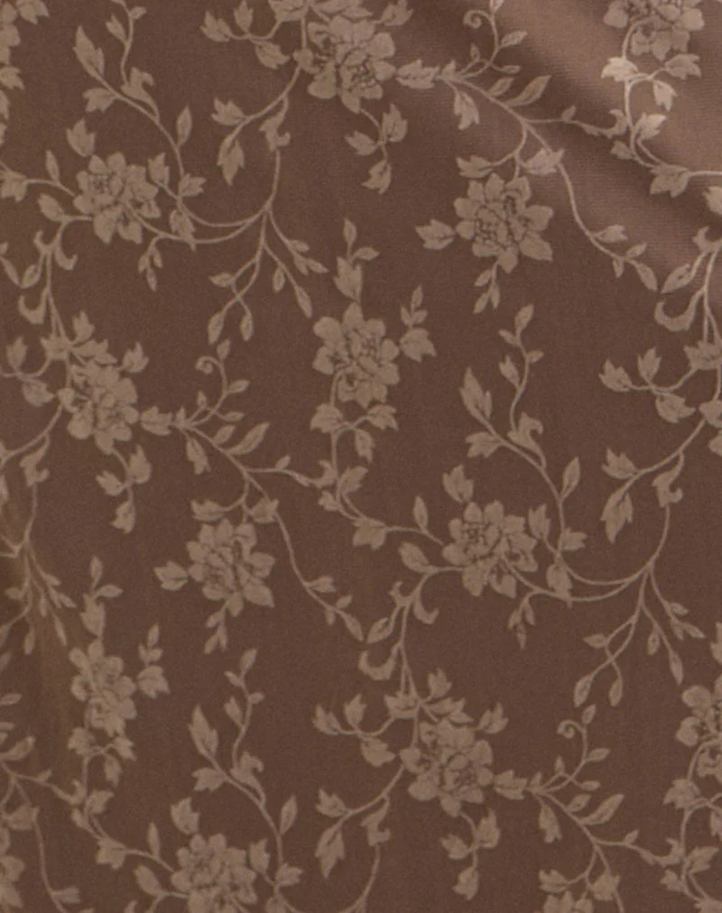 Shaleed Maxikleid in Leafy Flock Dark Taupe - Image 5