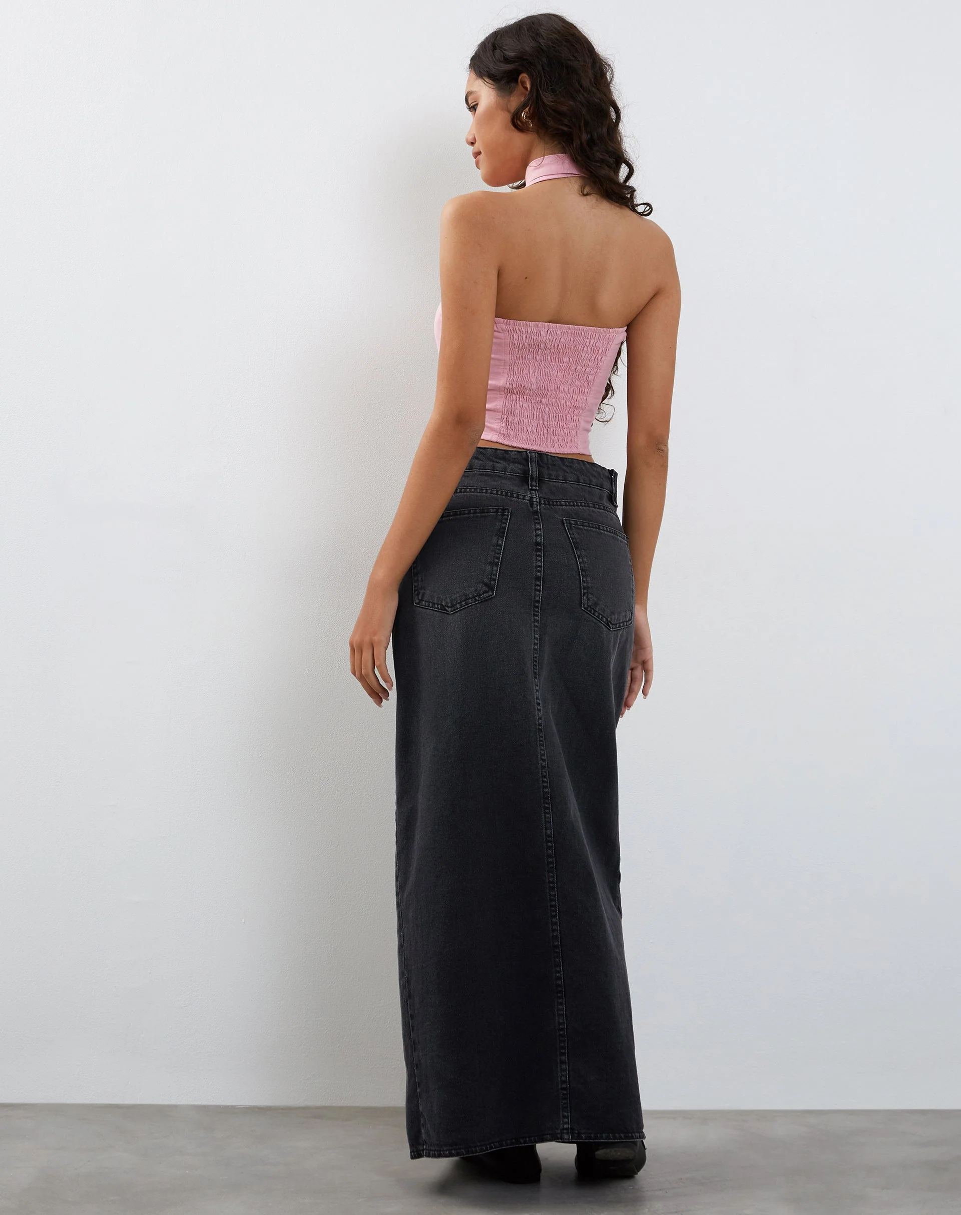 Shaloe Bandeau-Top und Schal-Set in Flamingo-Rosa - Image 2