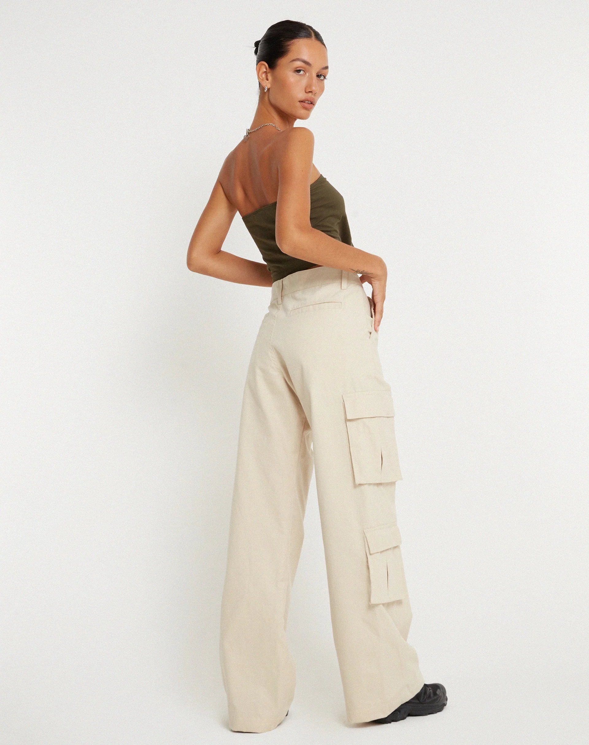 Shan Hose mit weitem Bein in Ecru - Image 2