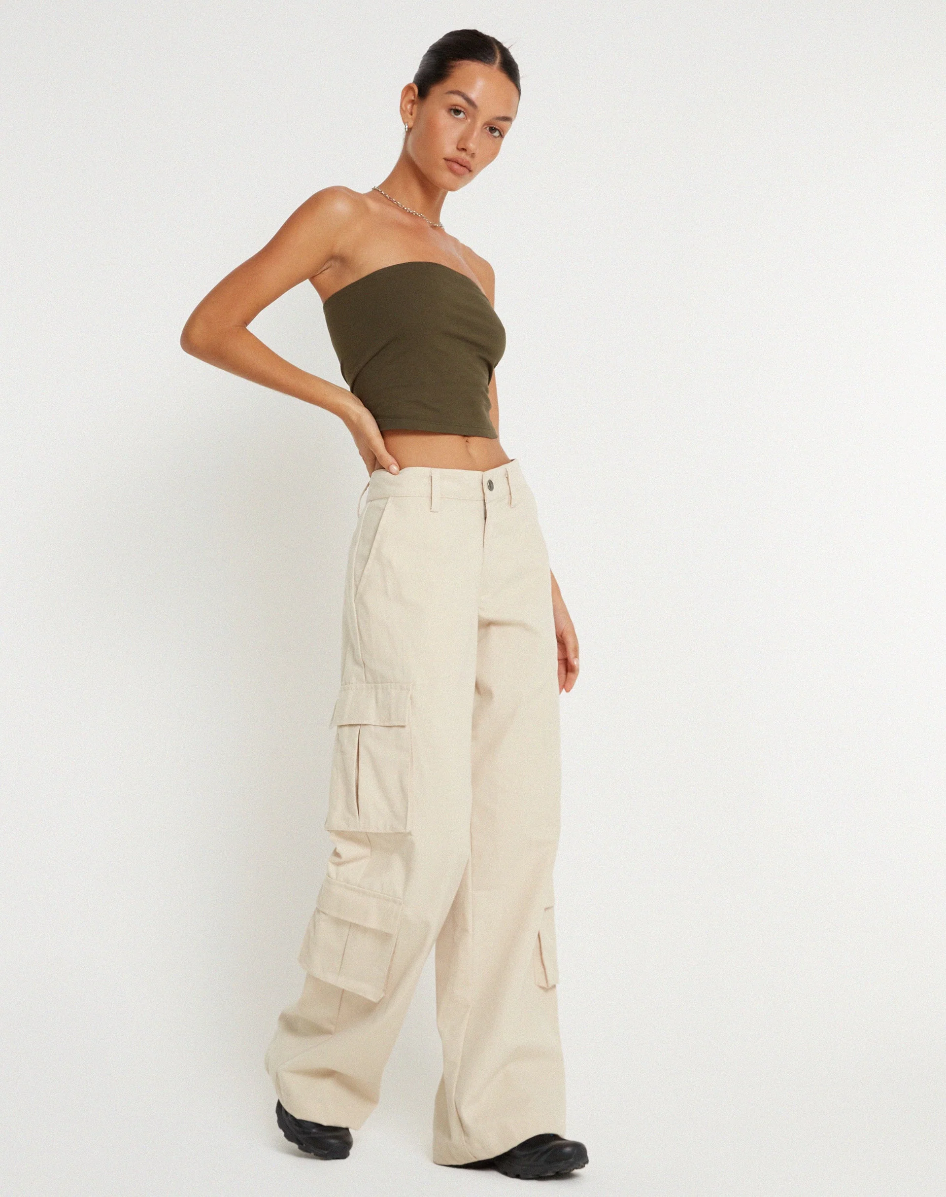 Shan Hose mit weitem Bein in Ecru - Image 4