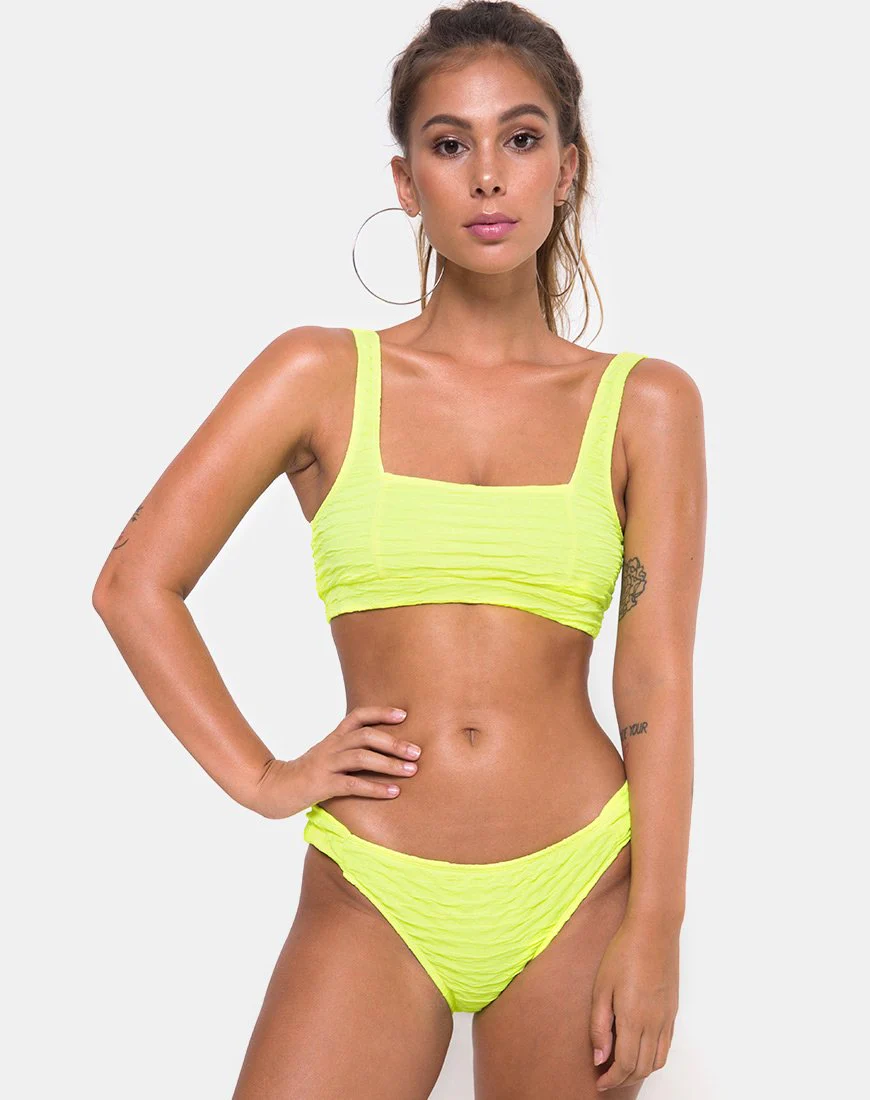 Shani Bikini-Unterteil in 80's Crinkle Sour Lime - Image 3
