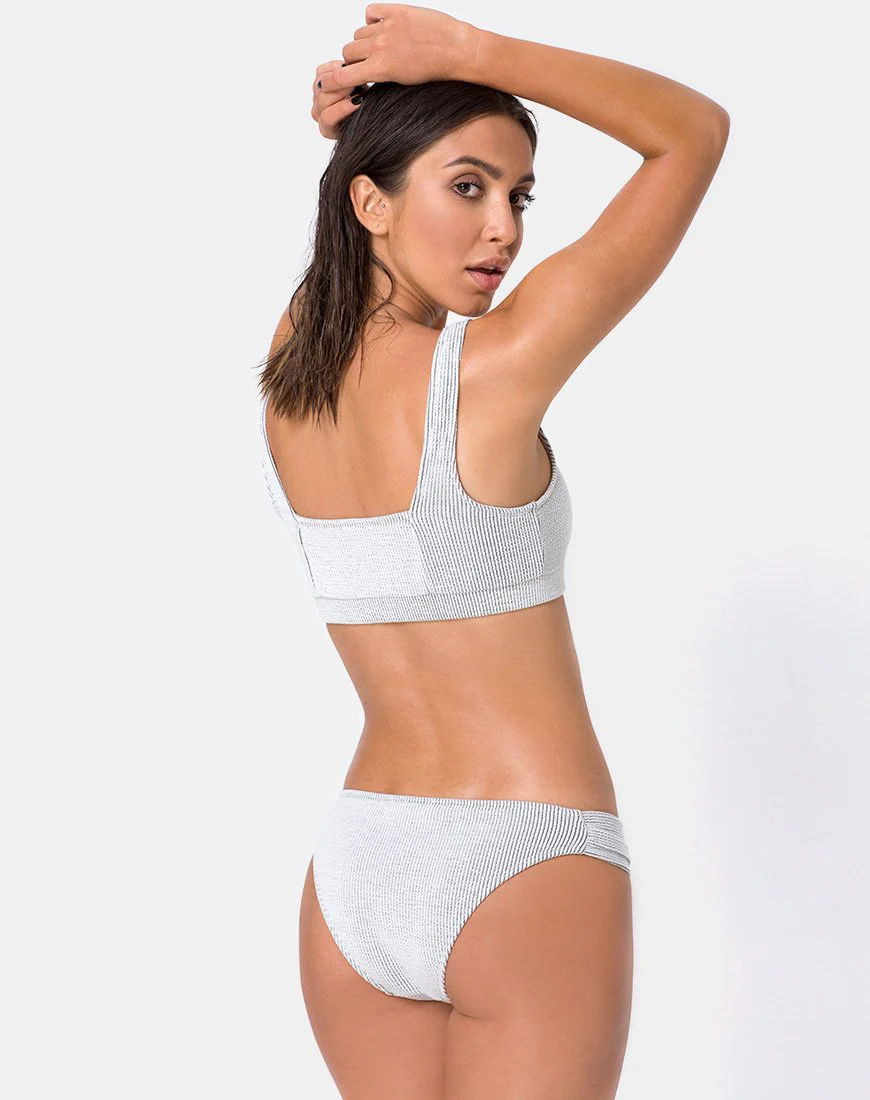 Shani Bikini-Oberteil aus Crinkle Rib Weiß - Image 2