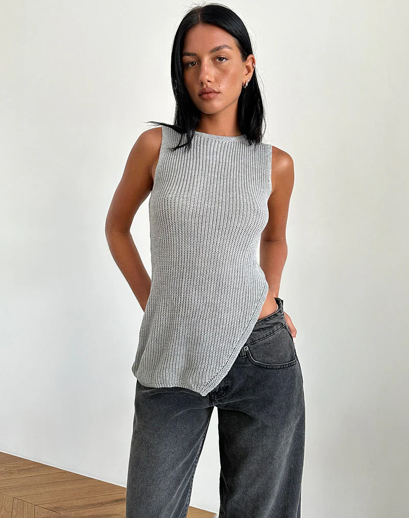 Shartina Tank Top aus grauem Strick