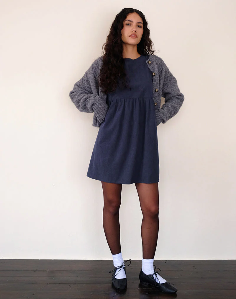Sheba Minikleid aus Babycord Tinte Blau - Image 2