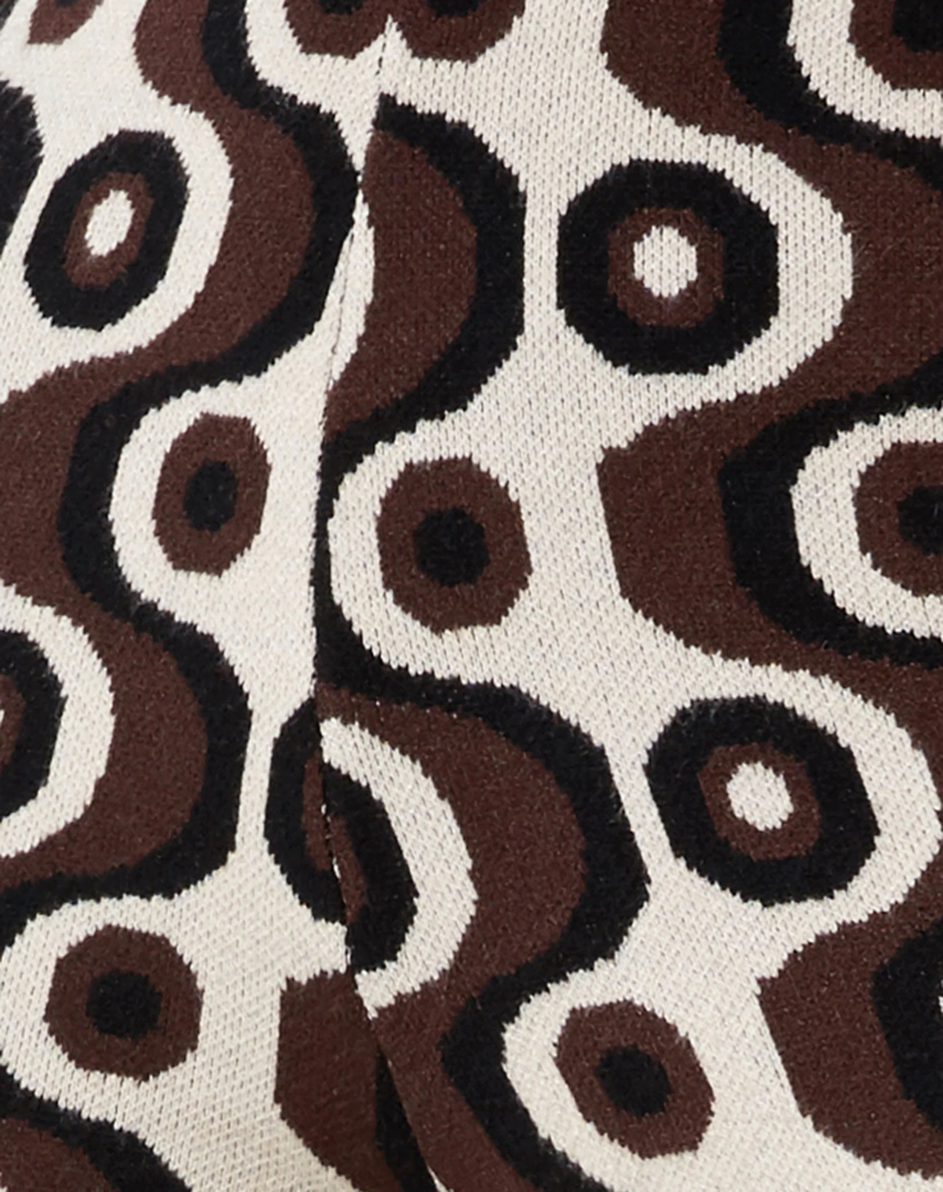 Sheba Hose mit weitem Bein in Wavy Geo Ivory Braun und Schwarz - Image 7