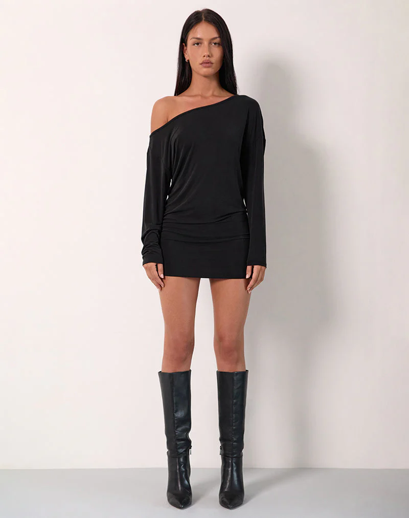 Shelisa Schlabber-Minikleid in Schwarz - Image 5