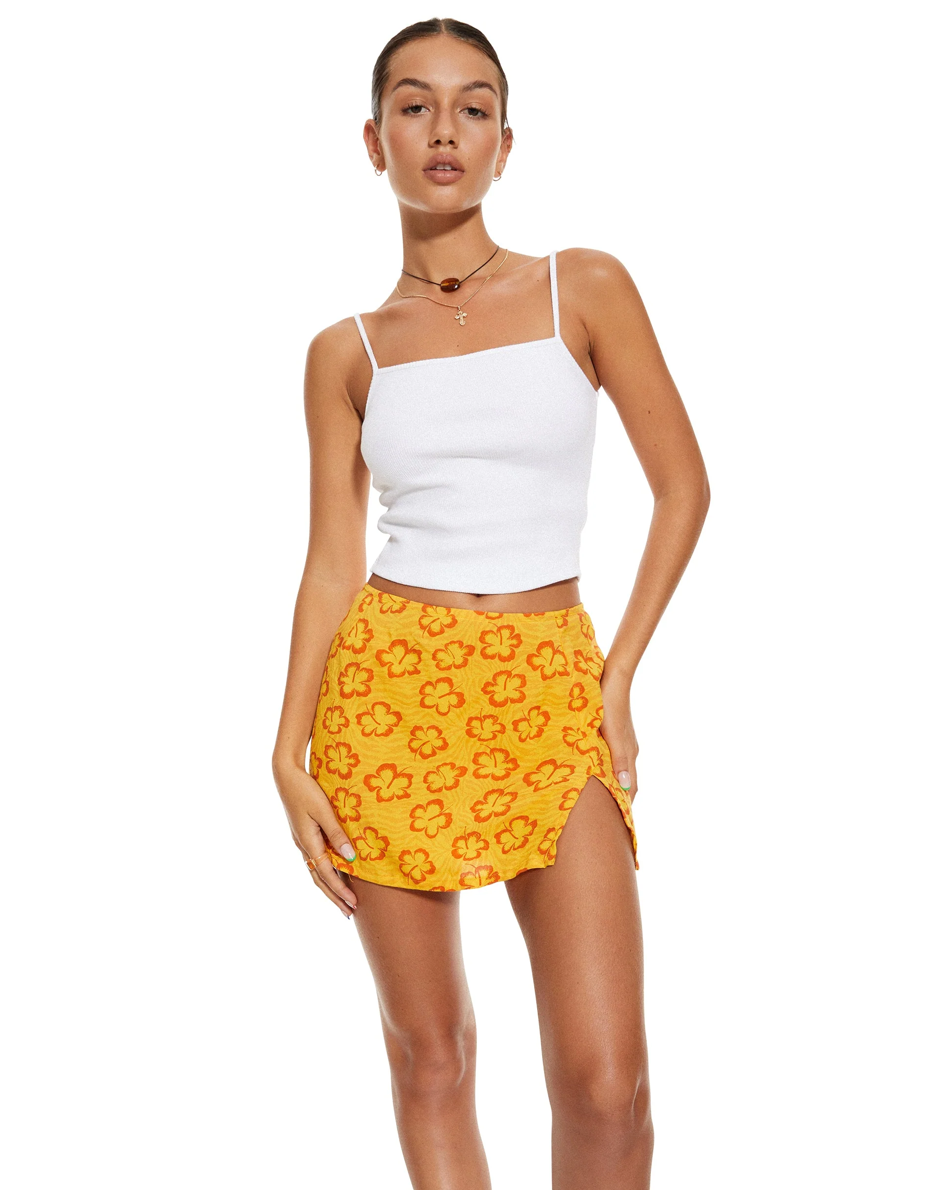 MOTEL X BARBARA Shema Mini-Rock in Hibiskus Zebra Orange