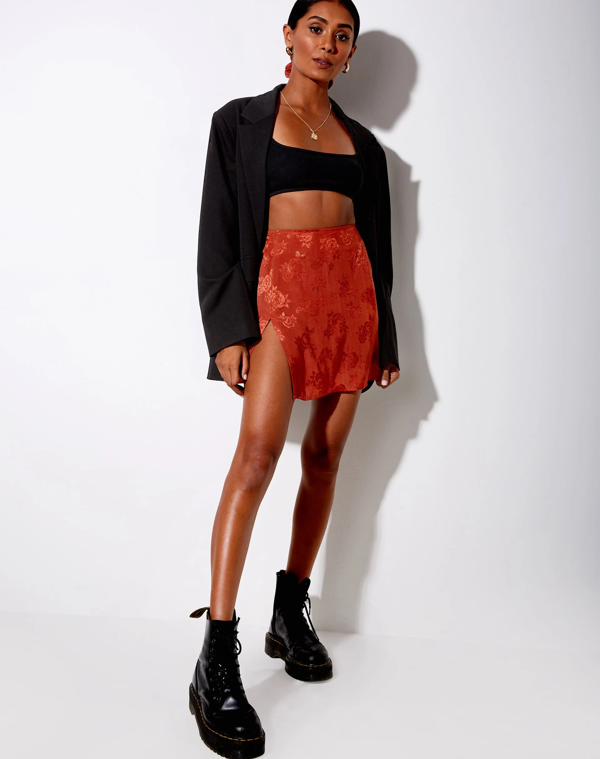 Shenka Minirock aus Satin Rose Kupfer - Image 4