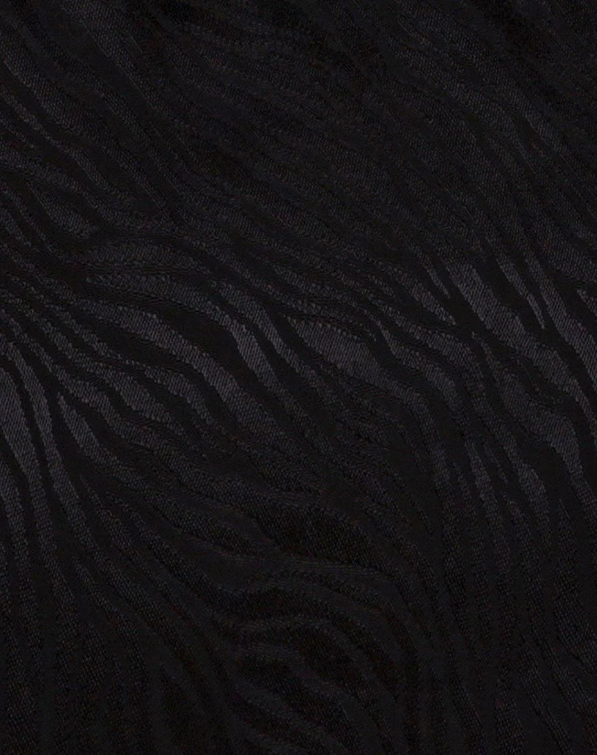 Shenka Minirock aus Satin Zebra Schwarz - Image 5
