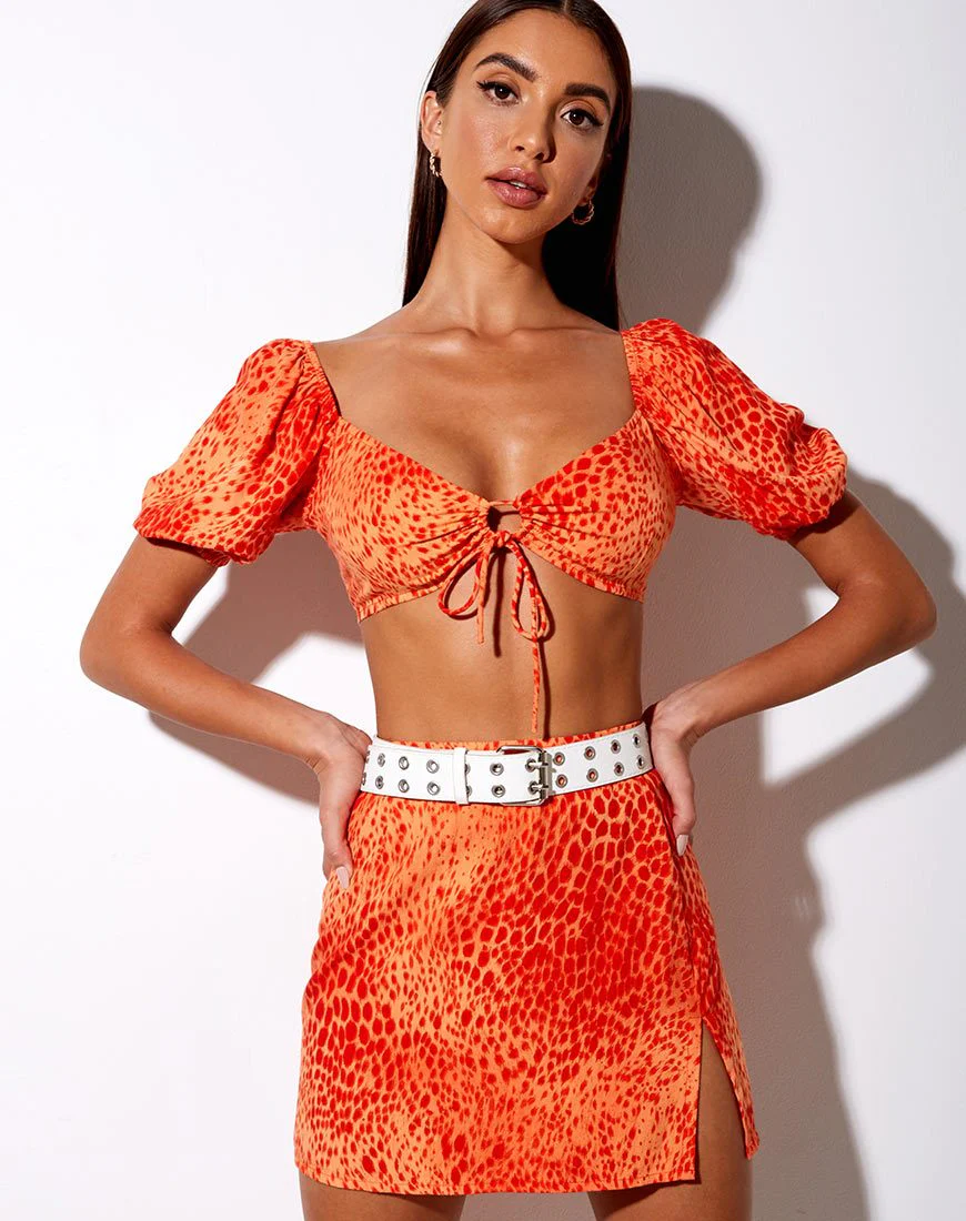 Sheny Minirock in Farbverlauf Gepard Tangerine