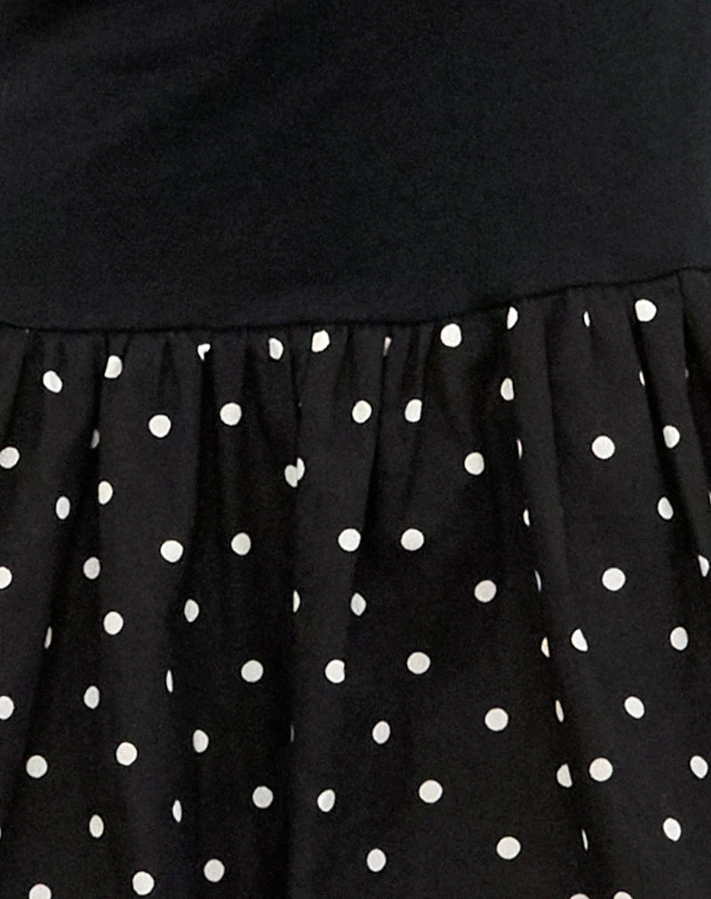 Sherida Bubble Mini Dress in Schwarz Basic Polka - Image 6