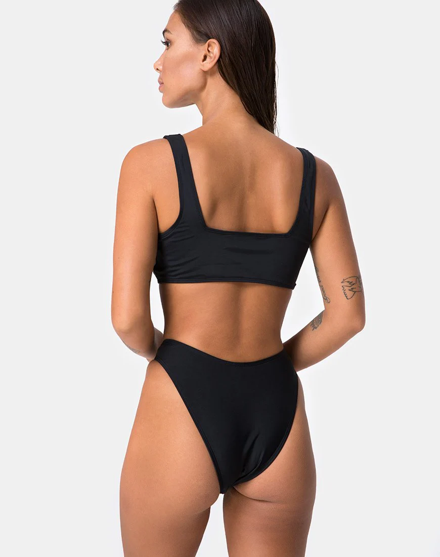 Shielle Bikini-Oberteil in Schwarz mit kontrastierender Paspelierung - Image 4