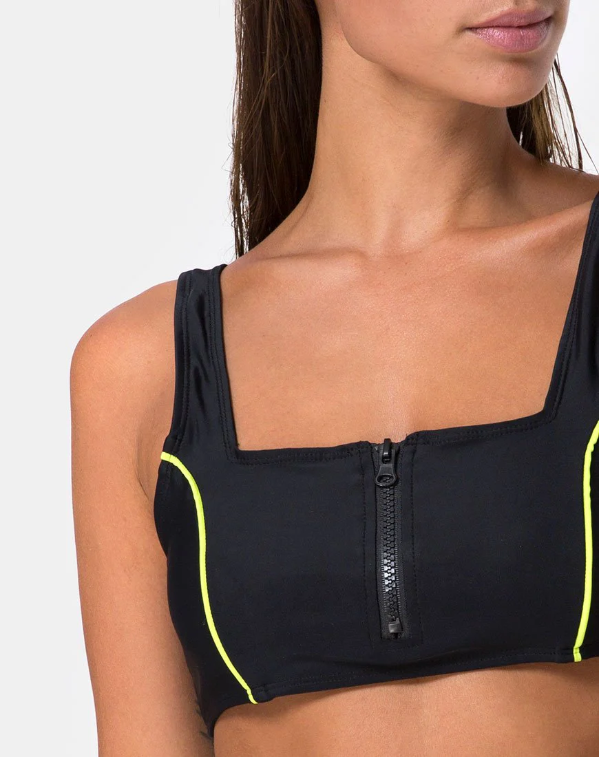 Shielle Bikini-Oberteil in Schwarz mit kontrastierender Paspelierung - Image 7