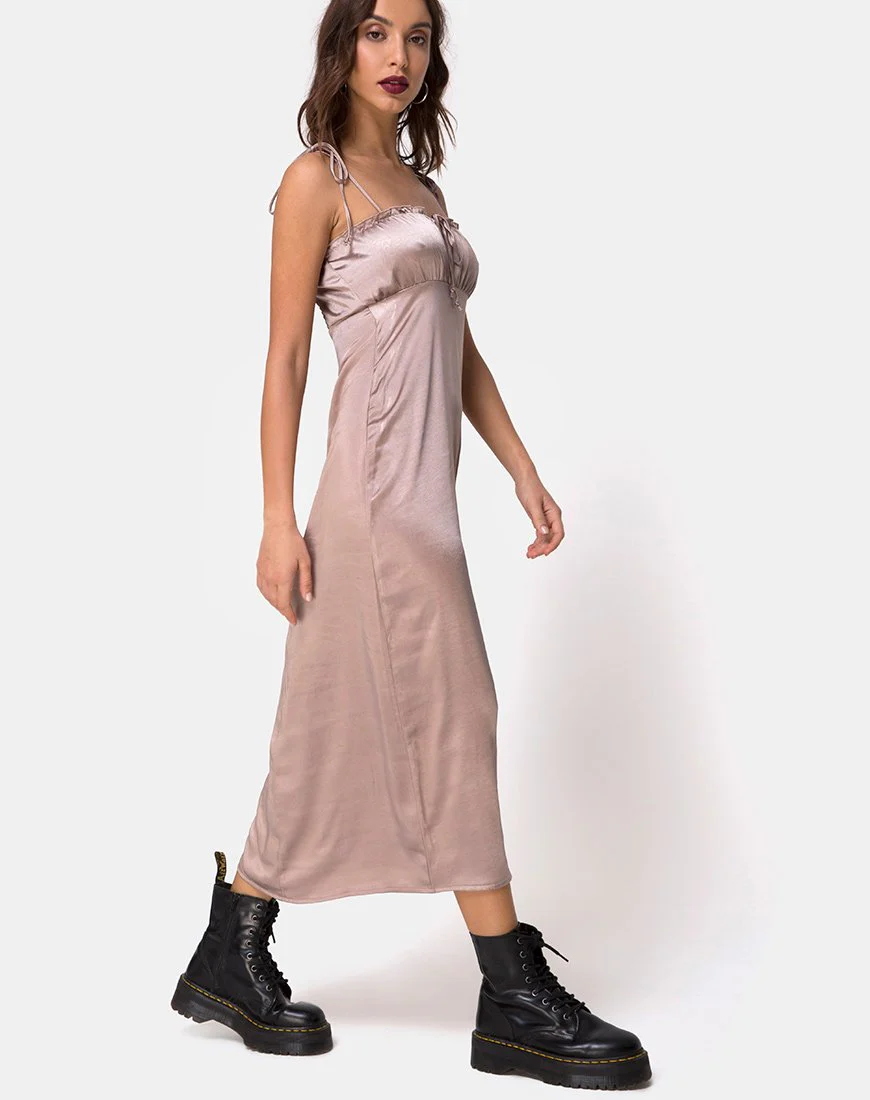 Shilia Kleid in Satin Nerz - Image 2