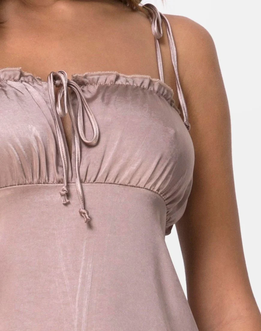Shilia Kleid in Satin Nerz - Image 5