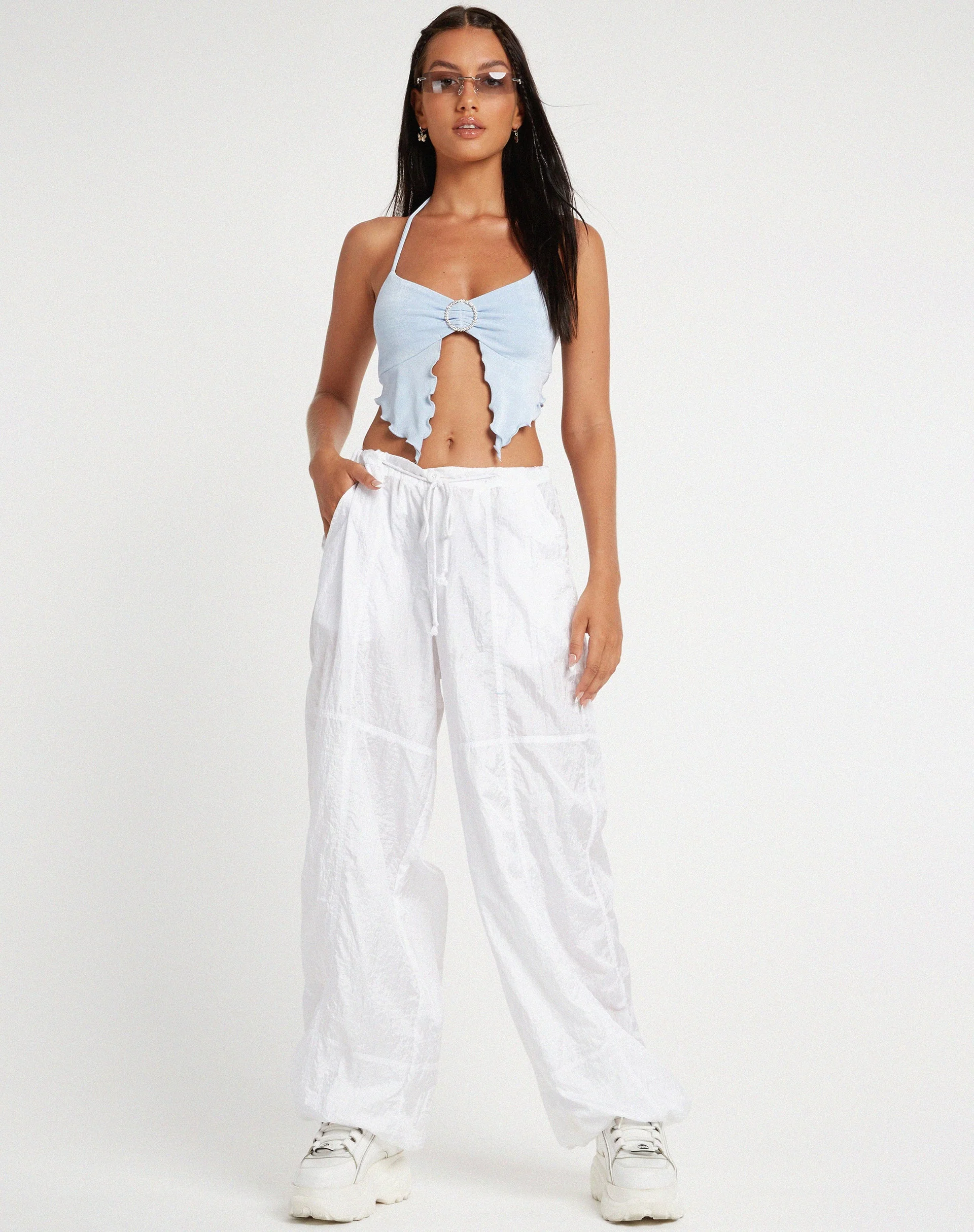 Shima Top aus Krepp, babyblau - Image 6