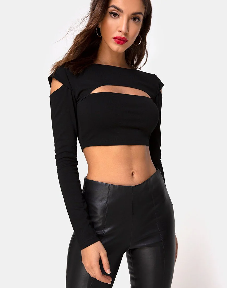 Shink Crop Top in Schwarz