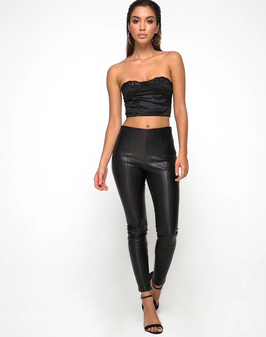 Shisui Bralet aus schwarzem Satin mit Spitze - Image 3