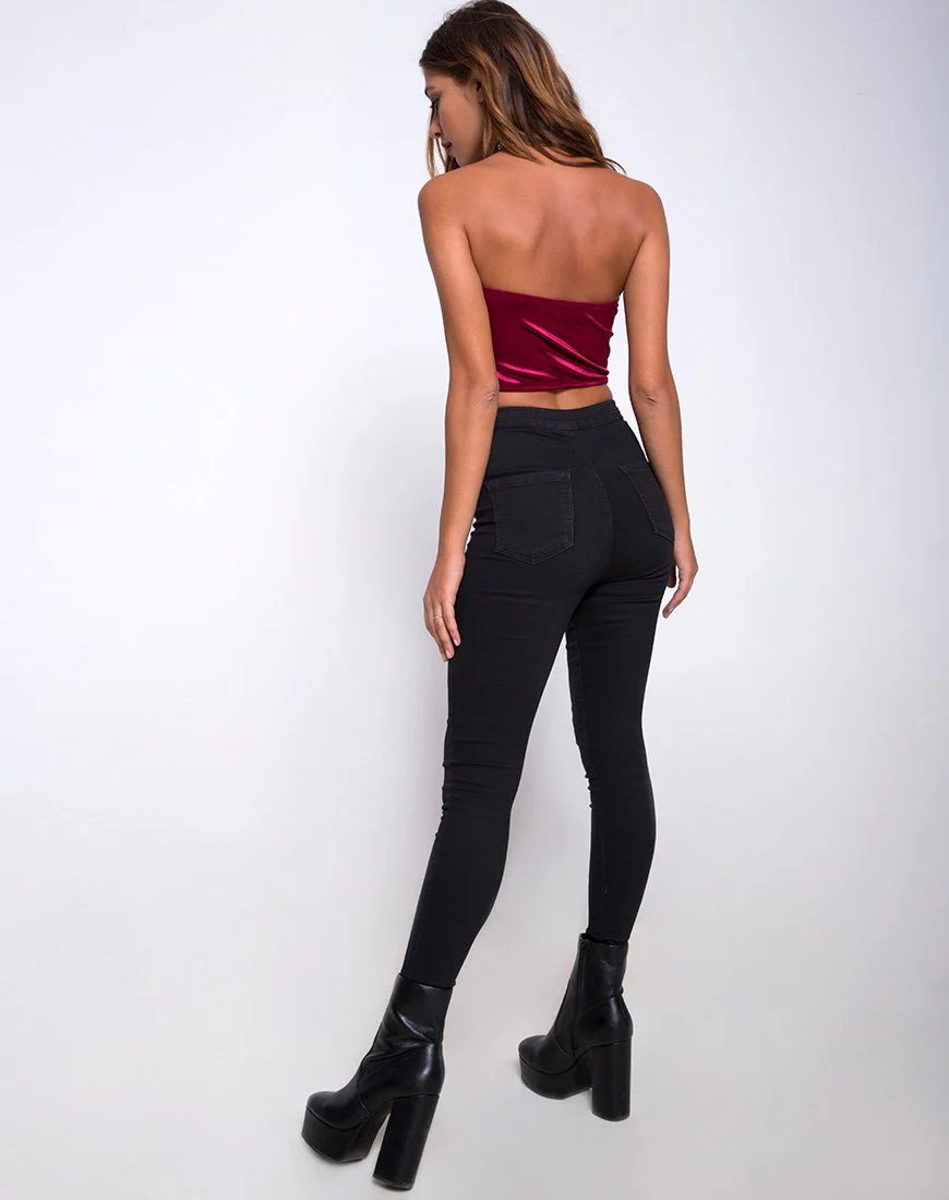 Shisui Röhrentop in Satin Burgundy - Image 4