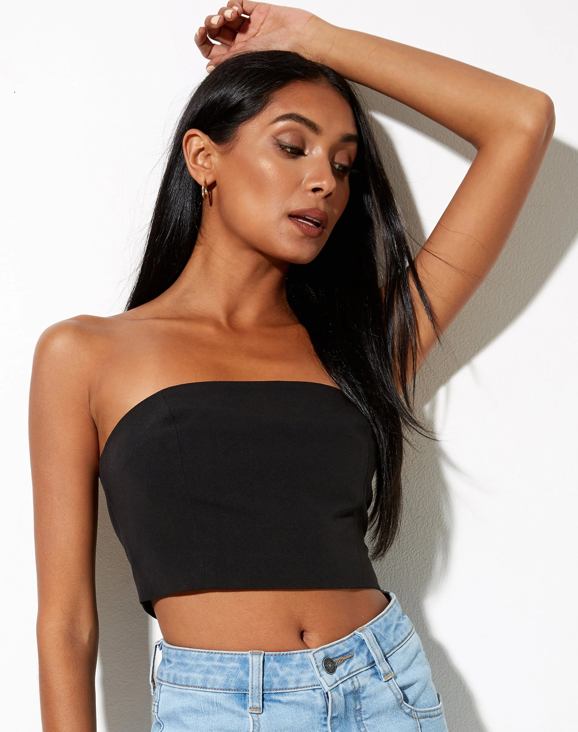 Shoki Bandeau-Top in Schwarz