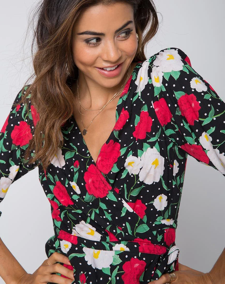 Shon Wickeloberteil in Polka Rose Schwarz